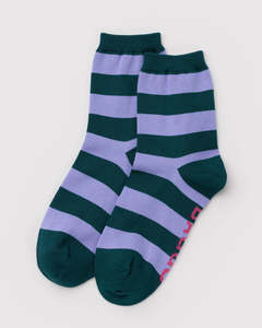 Baggu Socks - Crew - Malachite Stripe