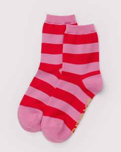 Baggu: Baggu Socks - Crew - Pink Stripe