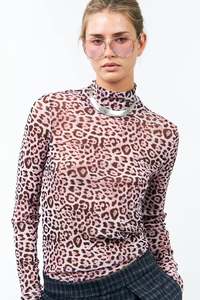 Lollys Laundry: Lollys Laundry Orie Top - Pink Leopard Print