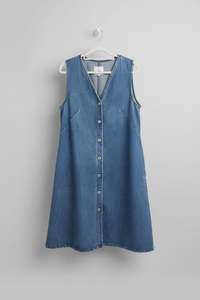 PRELOVED Kowtow Denim dress with metal buttons size med