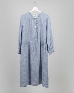 PRELOVED Twenty-Seven Names Blue checked dress long sleeved - size 12 HOLE ON SLEEVE