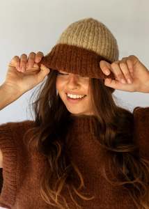 Hobo And Hatch: Hobo and Hatch Riley Beanie - Cappuccino