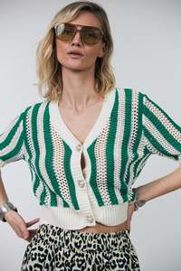 Lollys Laundry: Lollys Laundry Siva Cardigan - Green