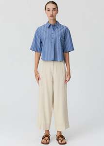 Pol Aubin Camp Shirt - Blue/Butter