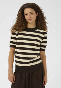 Saint Tropez Mila Shortsleeved Pullover - Brown Rice