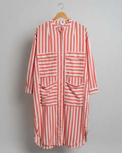 PRELOVED Kloke Pier Stripe Dress - Thick Stripe Pale Grenadine size SMALL