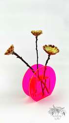 Vessels: Neon Pink Acrylic Circle Vase