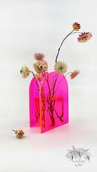 Neon Pink Acrylic Arch Vase