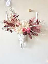 Bull Skull Arrangements: Berry Biscuit Bull Skull Arrangement