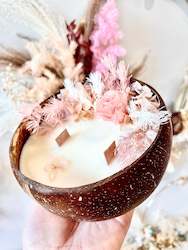 Candles: Coconut Bowl Candle- Pink Peony