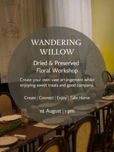 Auckland Dried Floral Workshops: Everlasting Blooms: Dried Flower Workshop with Cake & Drink | Saturday 1 August 2026, 1:00pm