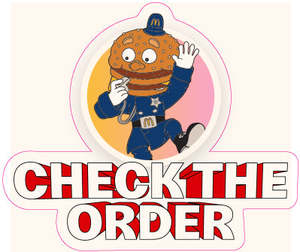 Mcdonalds: 6 steps sticker - check the order 60mmx60mm