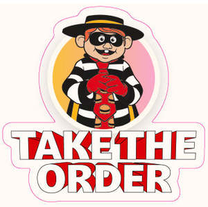 Mcdonalds: 6 steps sticker - take the order 60mmx60mm