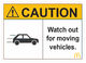 Caution Moving out vehicles A5 size