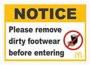 Mcdonalds: No Dirty Footwear A5 size