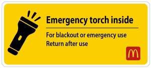 Emergency Torch Inside - 18cm x 8cm
