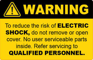 WARNING ELECTRIC SHOCK - 10CMX6.5CM