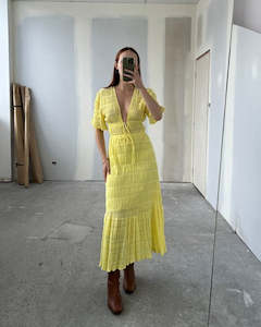 Size 6: Ruby Mirella V-Neck Dress (Lemon)