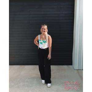 With Jean Viola Tri Colour Cindy Corset Top