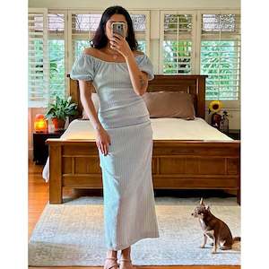 Bump Friendly: Ruby Delphi Gingham Dress (Blue Gingham)