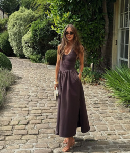 Frontpage: Dissh Florence Burnt Choc Cotton Midi