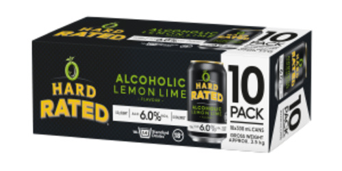 Hard Rated Lemon Lime 10 packs