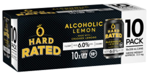 Frontpage: Hard Rated 10 pack 330ml cans