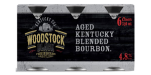 Bourbon: Woodstock Black 4.8% 6 pack cans
