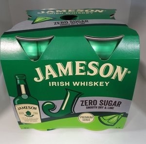 Bourbon: Jamesons & Zero Sugar Dry & Lime 4 pack cans