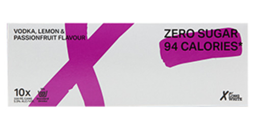 Vodka Rtd: X by Long White Lemon Passionfruit 10 pack
