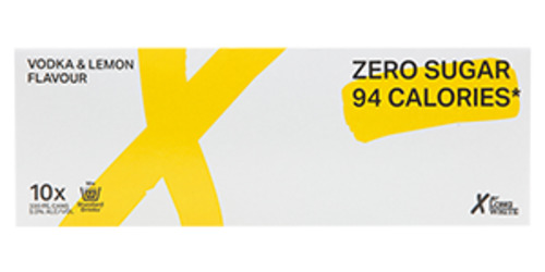 X by Long White Lemon 10 pack cans