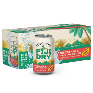 Rum Rtd: Fiji Dry Lemon Lime & Bitters 10 pack cans