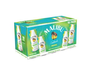 Rum Rtd: Malibu & Pineapple 10 pack cans
