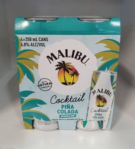 Rum Rtd: Malibu Pina Colada 4 pack cans