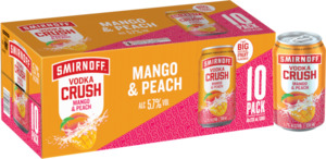 Vodka Rtd: Smirnoff Crush Mango Peach 10 pack cans