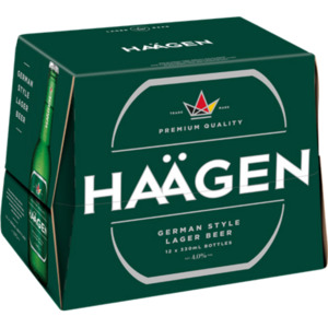 Beer: Haagen 12 pack bottles