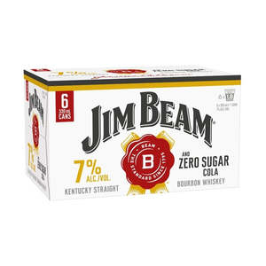 Bourbon: Jim Beam Gold Zero Cola 7% 6 pack 330ml cans
