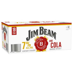 Bourbon: Jim Beam & Cola 7% 18 pack 250ml cans