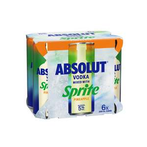 Vodka Rtd: Absolut Pineapple Sprite 6 pack cans