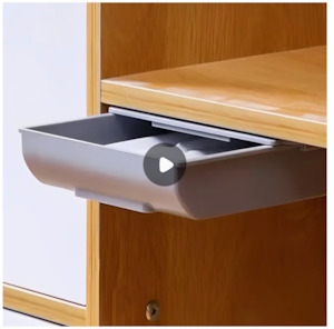 Living And Outdoor: Under Desk Drawer,Self Adhesive Pen Pencil Tray, Hidden Under Table Storage Box