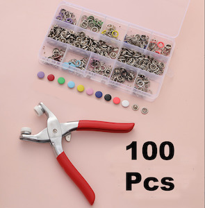 Living And Outdoor: Multicolor Press Studs Buttons Rings Snap Fasteners Grommet Tool Kit with Pliers
