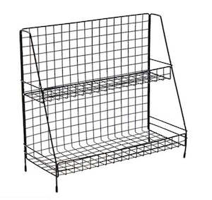 2-Layer Barbed Wire Basket Bathroom StorageTable Top Storage Spice Shelf Desktop