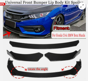 Universal Gloss Black Car Front Bumper Protector Lip Body Spoiler Splitter