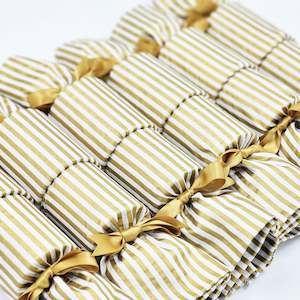 Reusable Christmas Crackers: Gold Stripes (6 Reusable Christmas Crackers)
