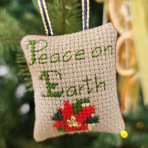 Peace on Earth Cross Stitch Ornament