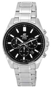 Casio Edifice Standard Chronograph Stainless Steel Black Dial Quartz EFV-650D-1A&hellip;