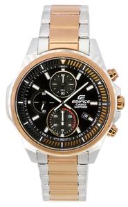 Casio: Casio Edifice Black Dial Two Tone Quartz EFR-S572GS-1A EFRS572GS-1 100M Men's Watch