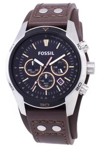 Fossil: Fossil Coachman Chronograph Black Dial Brown Leather CH2891 Men's Watch