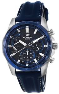 Cw Casio: Casio Edifice Chronograph Leather Strap Solar EQS-930BL-2A EQS930BL-2 100M Men's Watch