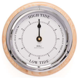 Christmas Gift Ideas: Ash & Chrome Tide Only Clock – 170mm Elegant Coastal Timepiece